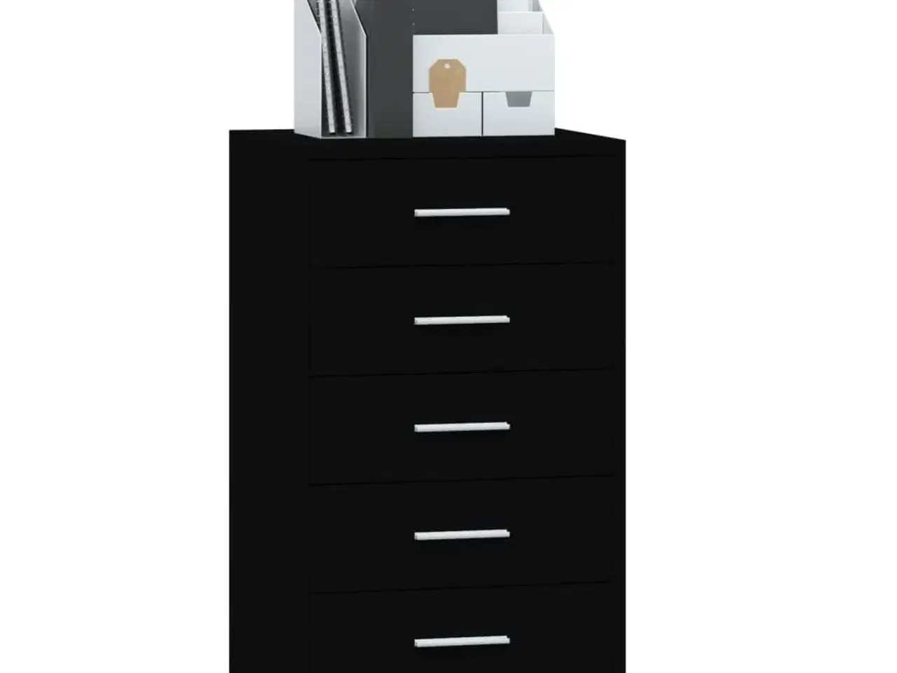 Billede 4 - Kommode med hjul konstrueret træ sort