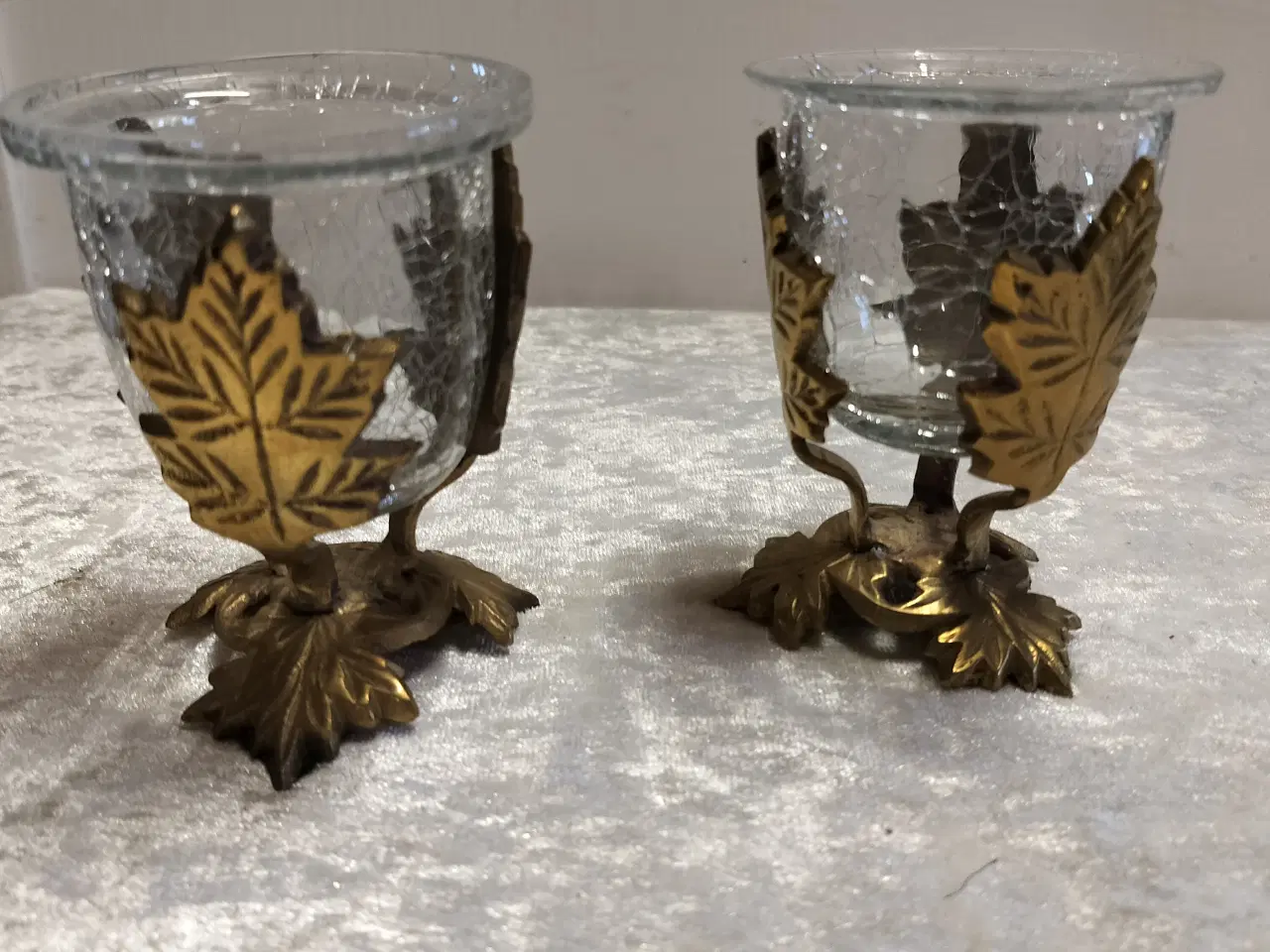 Billede 1 - 2 stk lysestager til fyrfadslys i messing