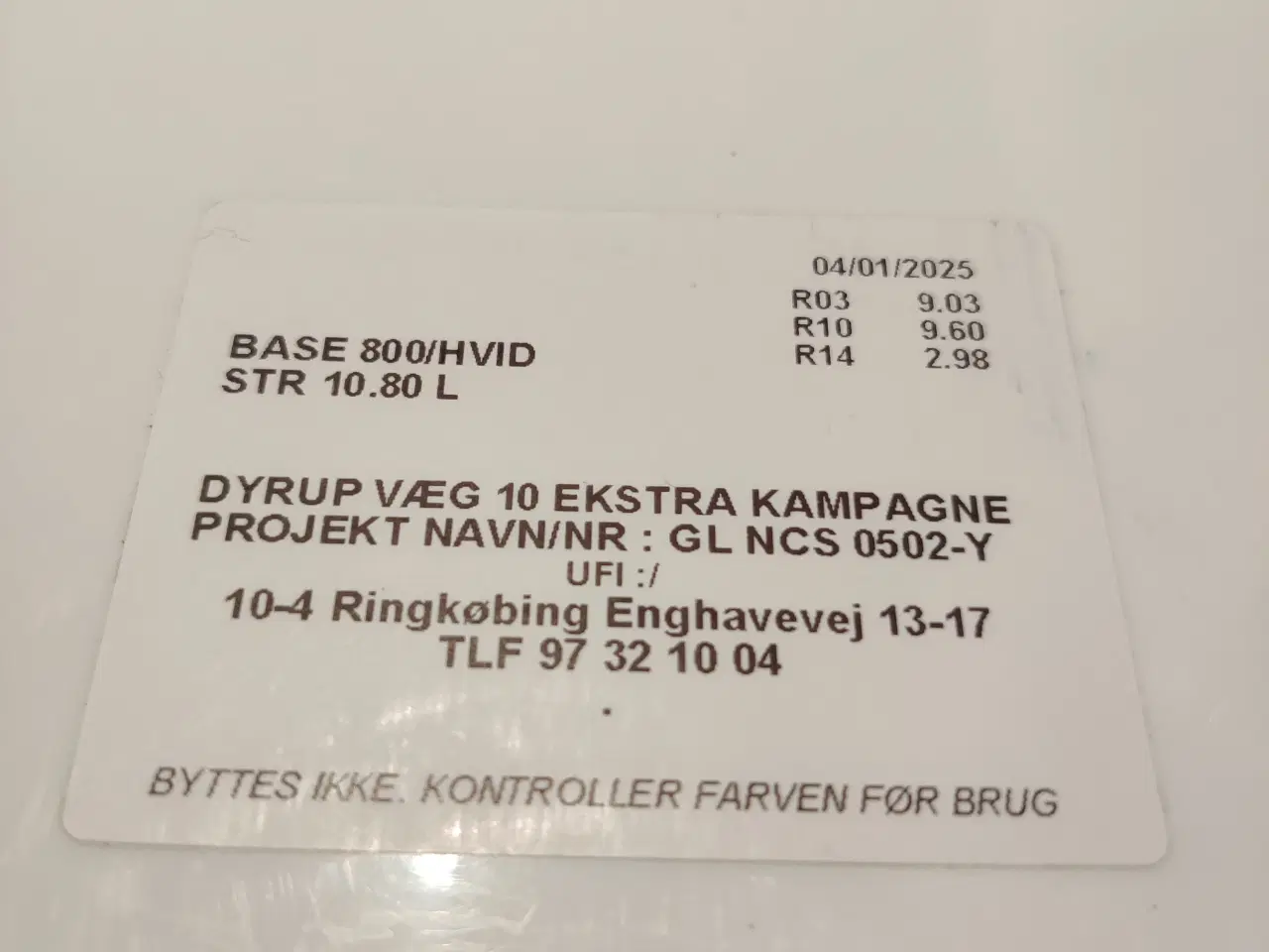 Billede 2 - Dyrup Vægmaling Hvid NCS 0502-Y