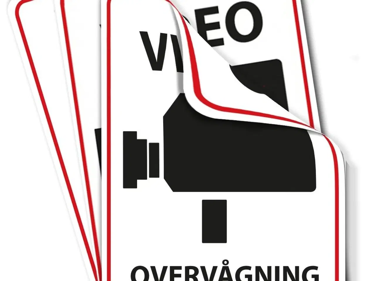 Billede 3 - Videoovervågning klistermærke – selvklæbende skilt