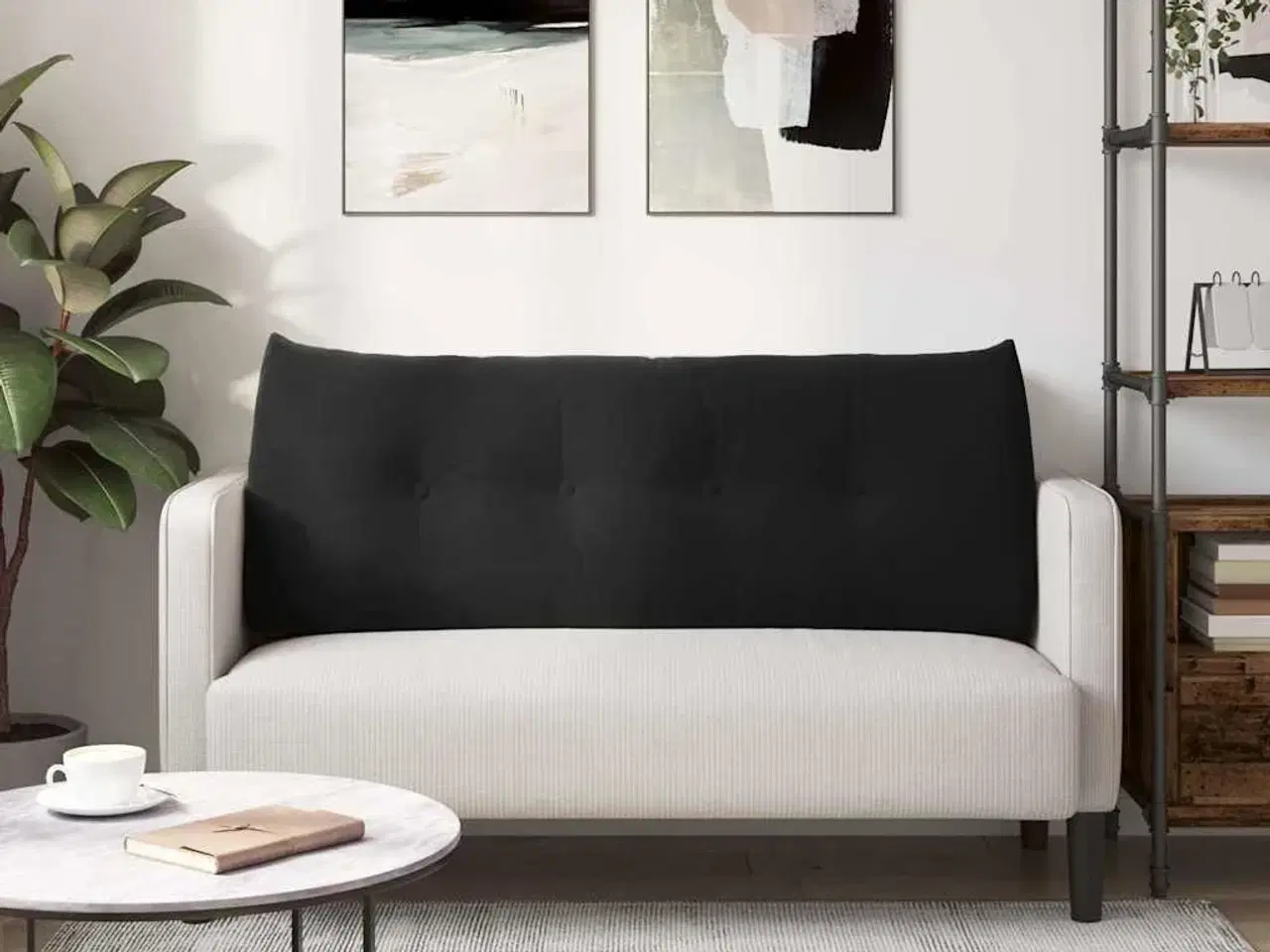 Billede 4 - Rygpude Sort 120 x 24 x 50 cm Fløjl