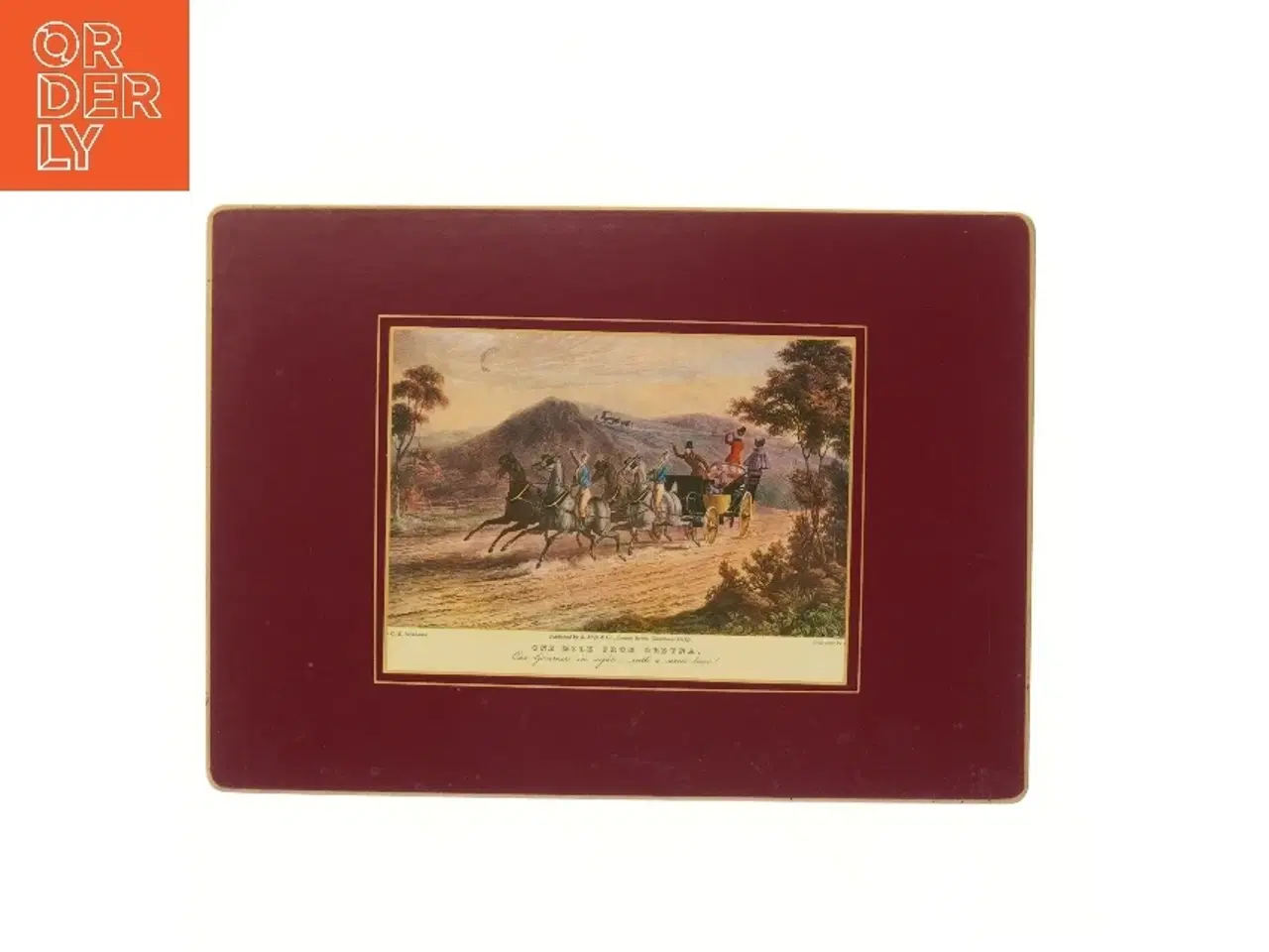 Billede 1 - Dækkeserviet med jagtscene fra Lady Clare (str. 25,5x35,5 cm)