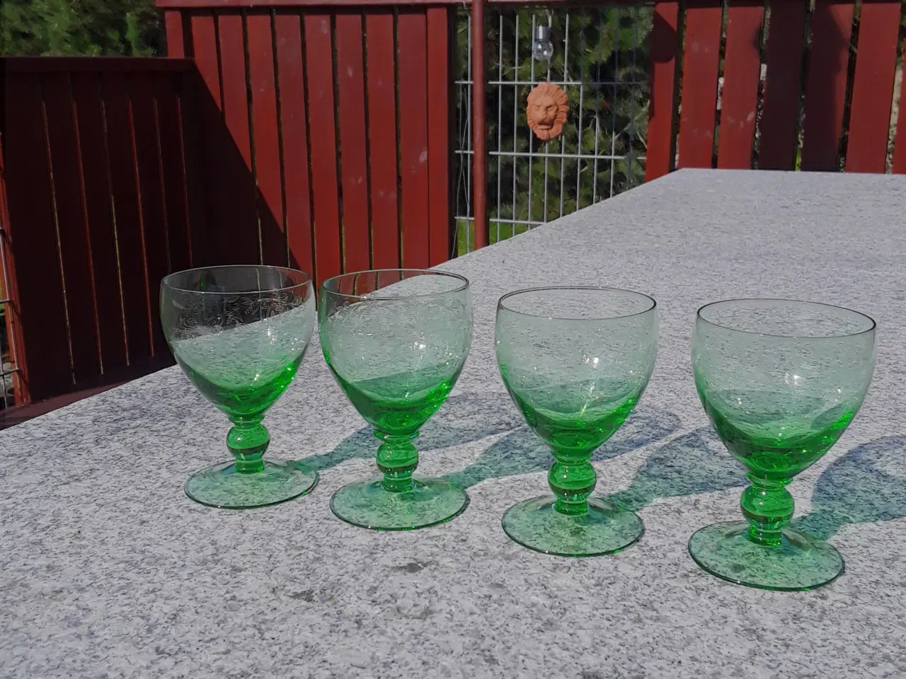Billede 2 - 4 Grønne "Gerda"  hvidvinsglas