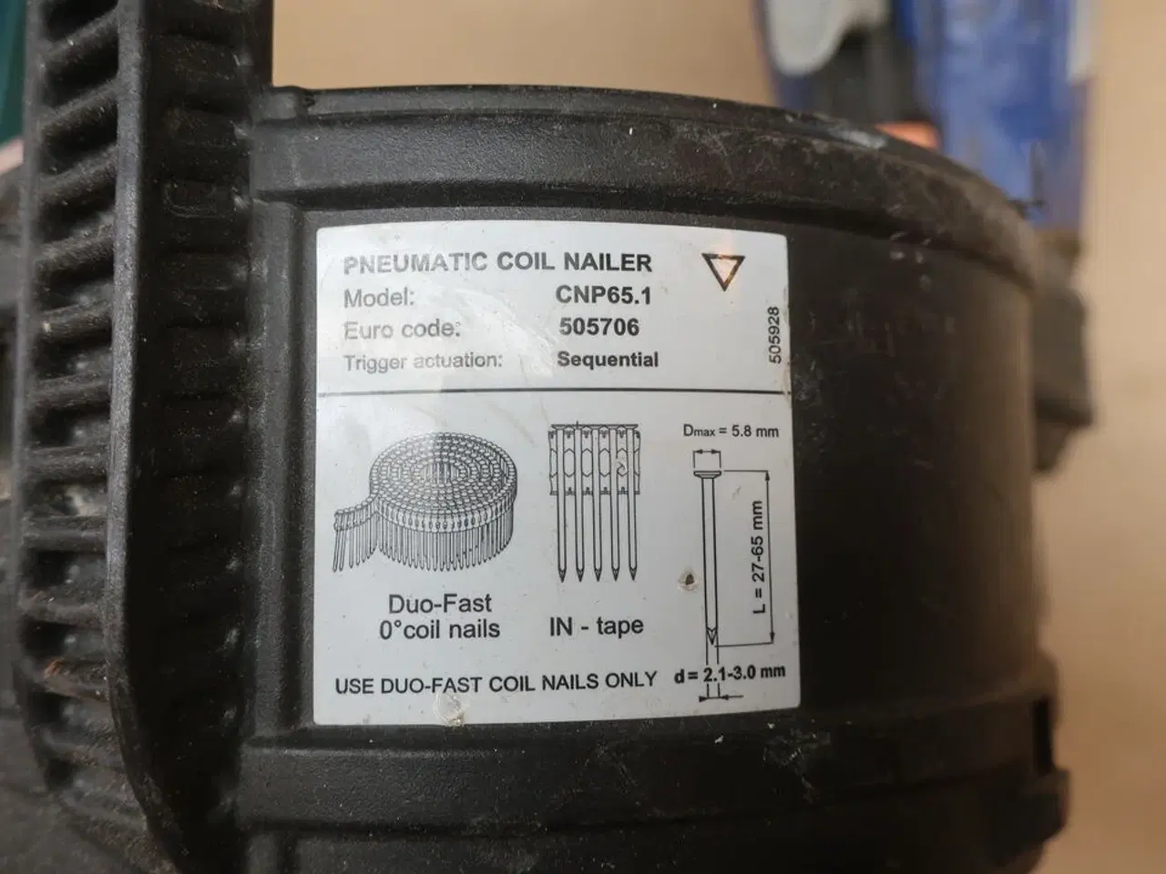 Billede 2 - 2.stk. Sømpistol TJEP, BOBFAST Model: ZE-65 Excelent,  CNP 65, 1