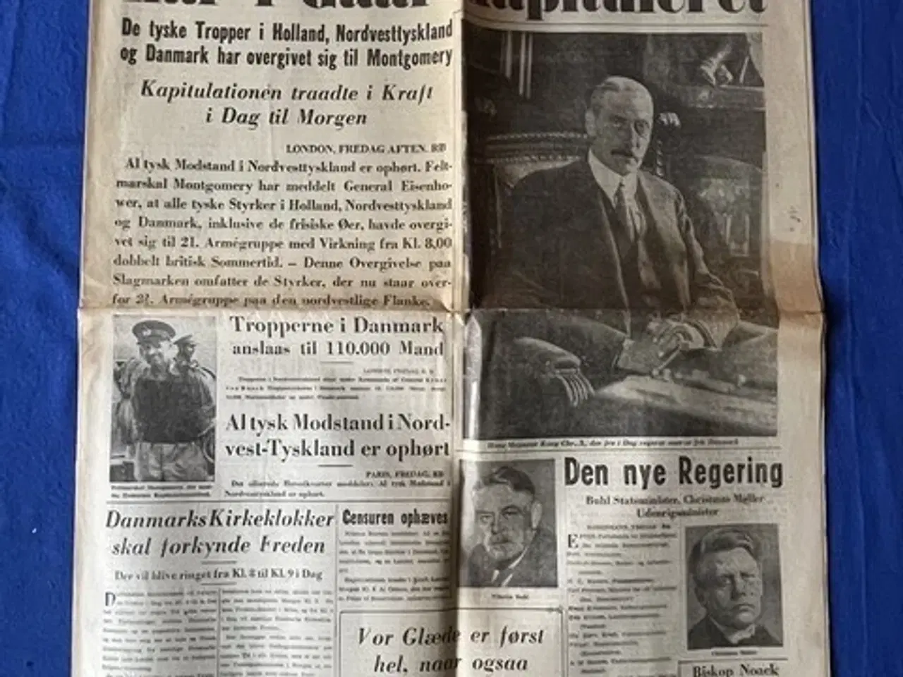 Billede 1 - Avis - Jyske Tidende - 5. Maj 1945 - Tyskerne i Danmark har Kapituleret !