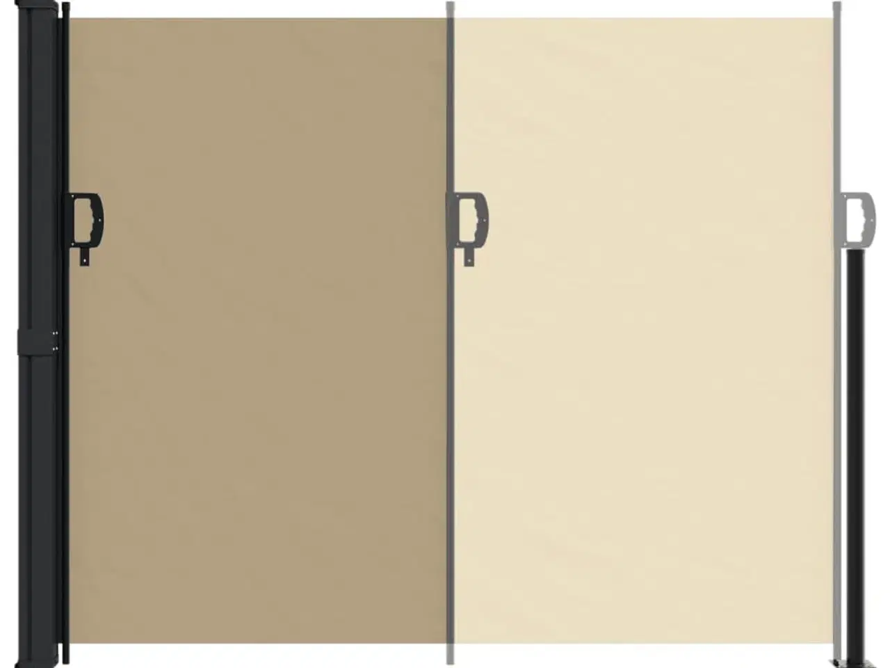 Billede 5 - Sammenrullelig sidemarkise 160x500 cm beige