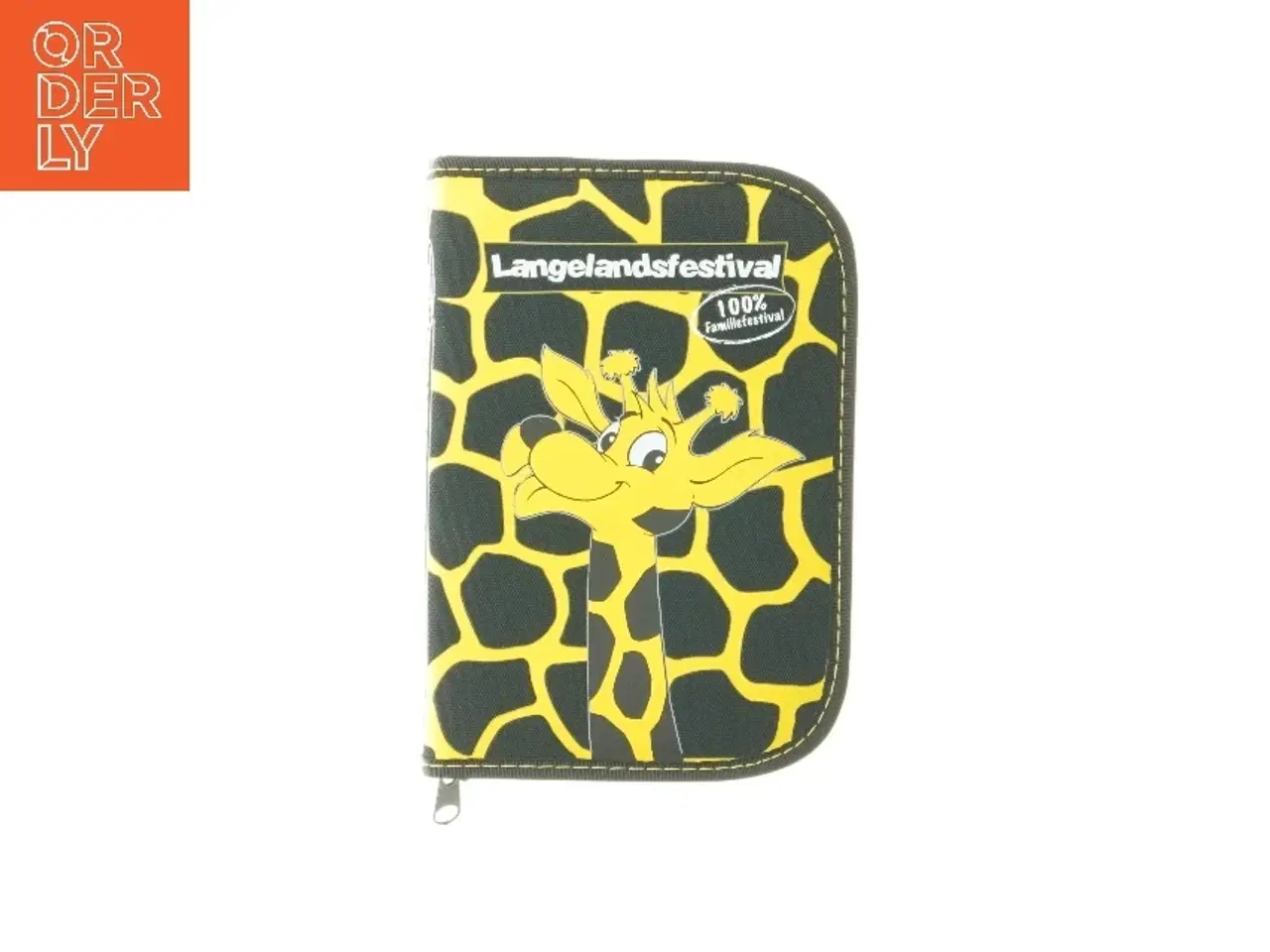 Billede 1 - Sammenklappelig pung med girafmotiv fra Langelandsfestival (str. 19x13x2,5 cm)