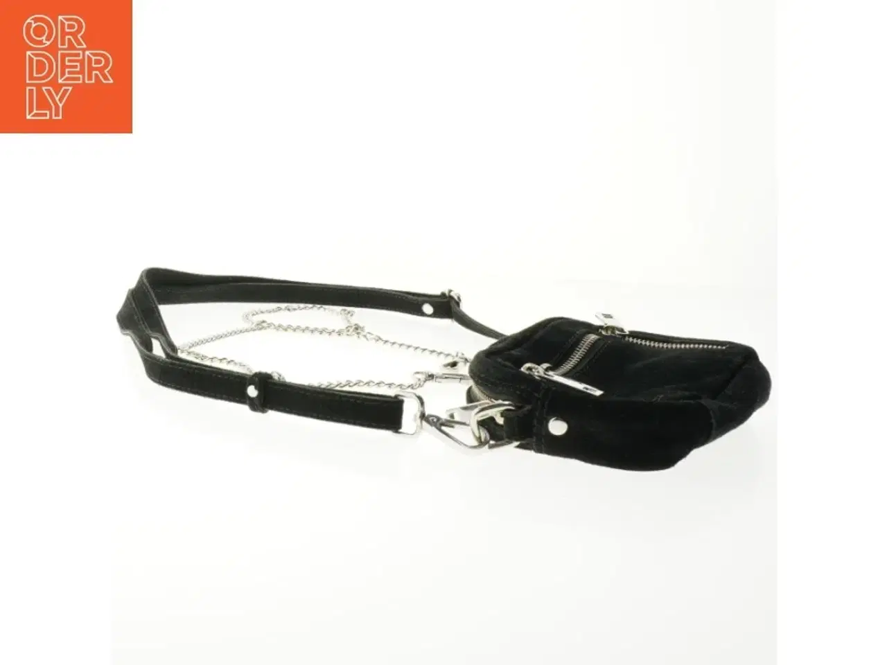 Billede 1 - NUNOO - Sort fløjls skuldertaske fra Nunoo (str. 18 x 12 cm)