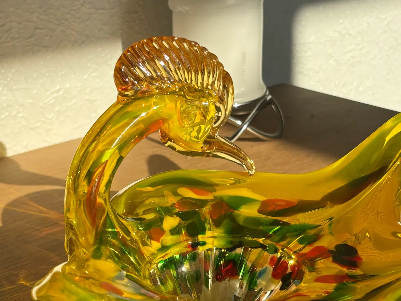 Billede 8 - Smuk vintage Murano-style glas-skulptur – gul fugl