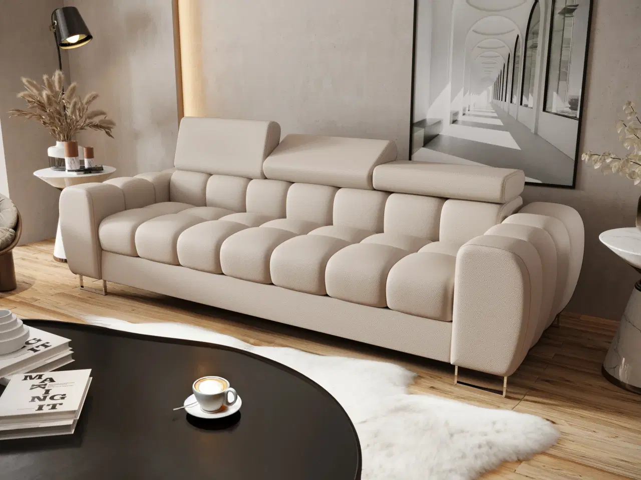 Billede 6 - ASPER III  3-PER. SOFA 265 CM PINK TERRA 61