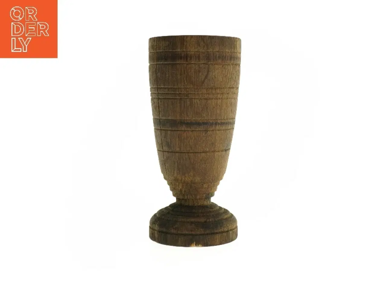 Billede 2 - Antik Træ Vase Lysestage (str. 21 x 10 cm)