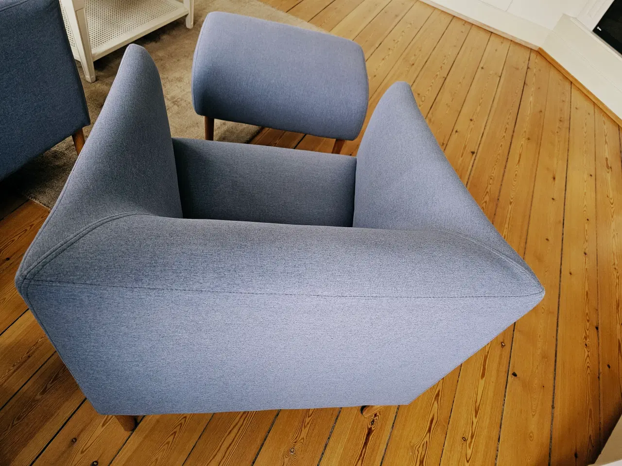 Billede 1 - Flot dueblå sofagruppe 3+2+1