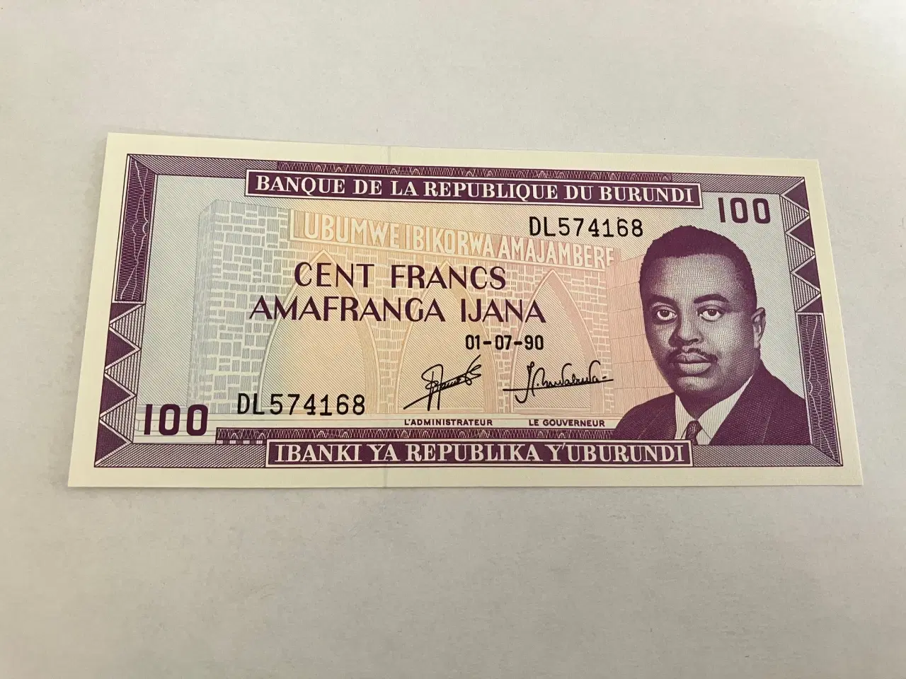 Billede 1 - 100 Francs Burundi 1990