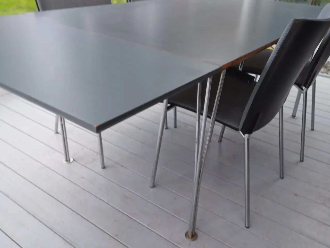 Billede 2 - Spisebord og stole betrukket med stof fra Kvadrat