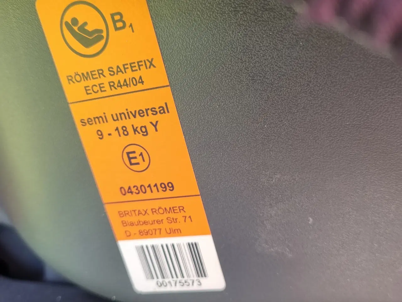 Billede 6 - Rømer safefix autostol 9-18 kg