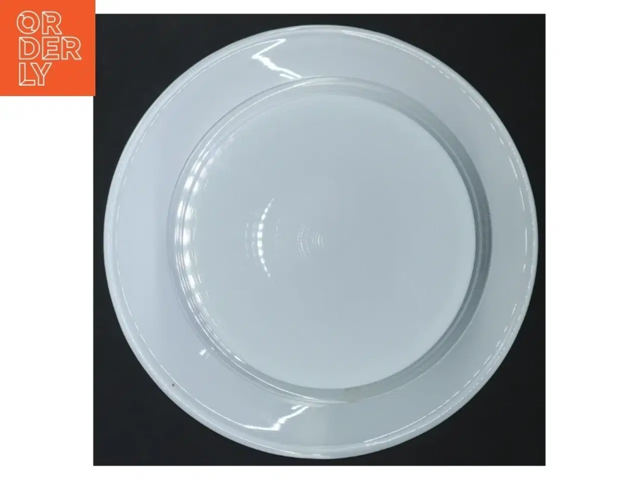 Billede 2 - Hvid glasskål 19 cm fra Holmegaard (str. Ø 19 cm)