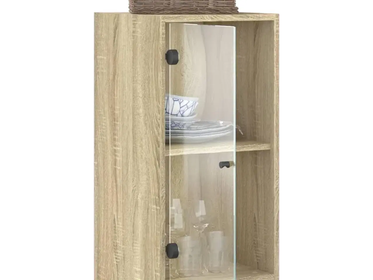 Billede 5 - Skab med glaslåger 35x37x75,5 cm sonoma-eg