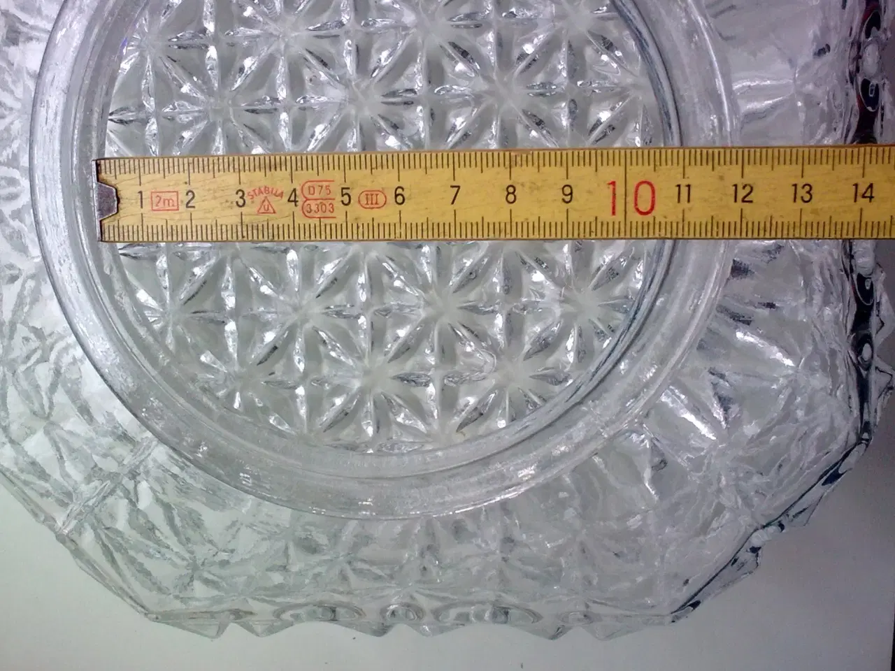 Billede 10 - Plafond firkant lampe klar reliefglas DANSK retro