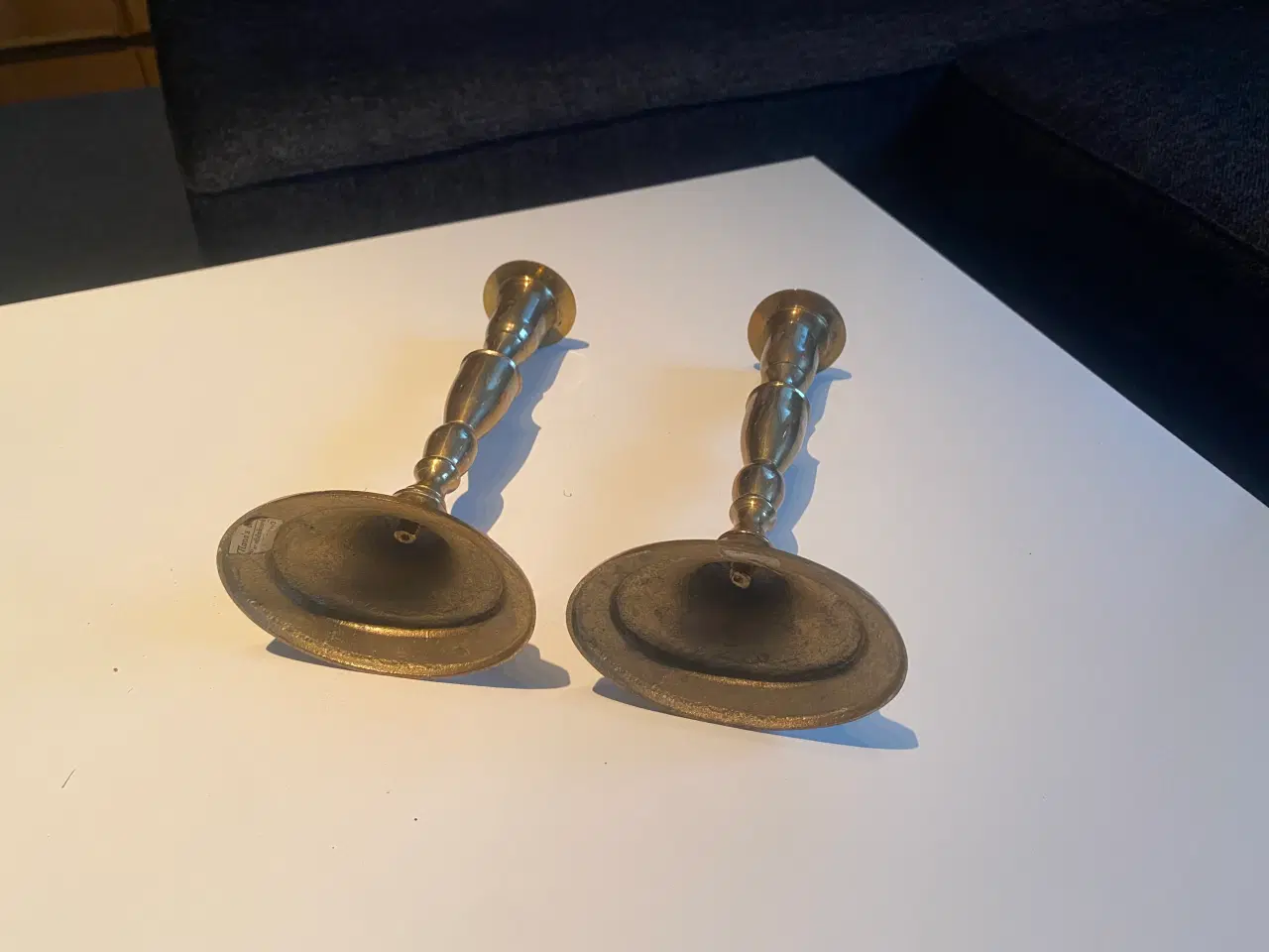 Billede 2 - Par, Engelske Lysestager, Messing 19cm.