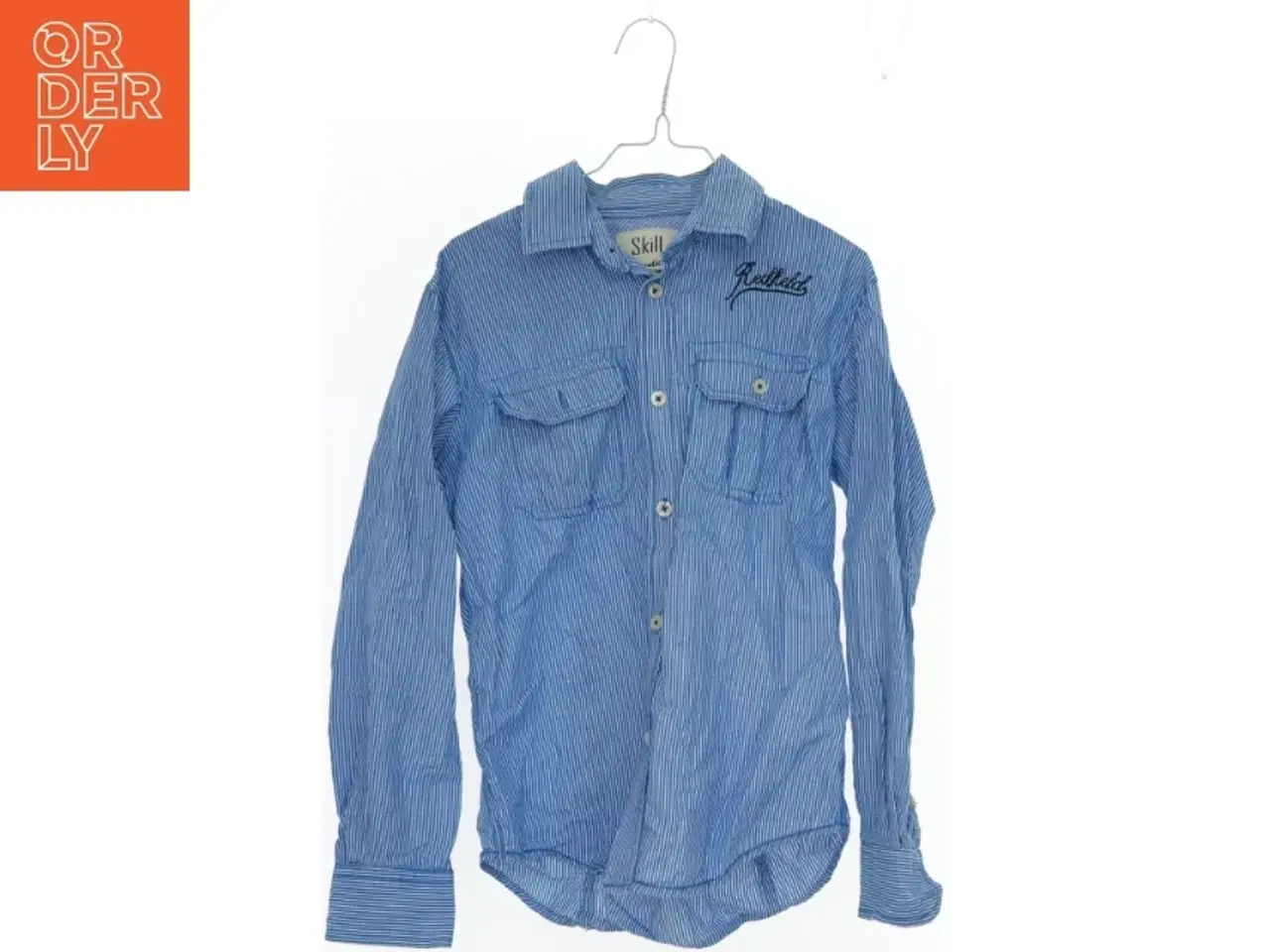 Billede 1 - Skjorte med blå og hvide striber fra Skill (str. 152)