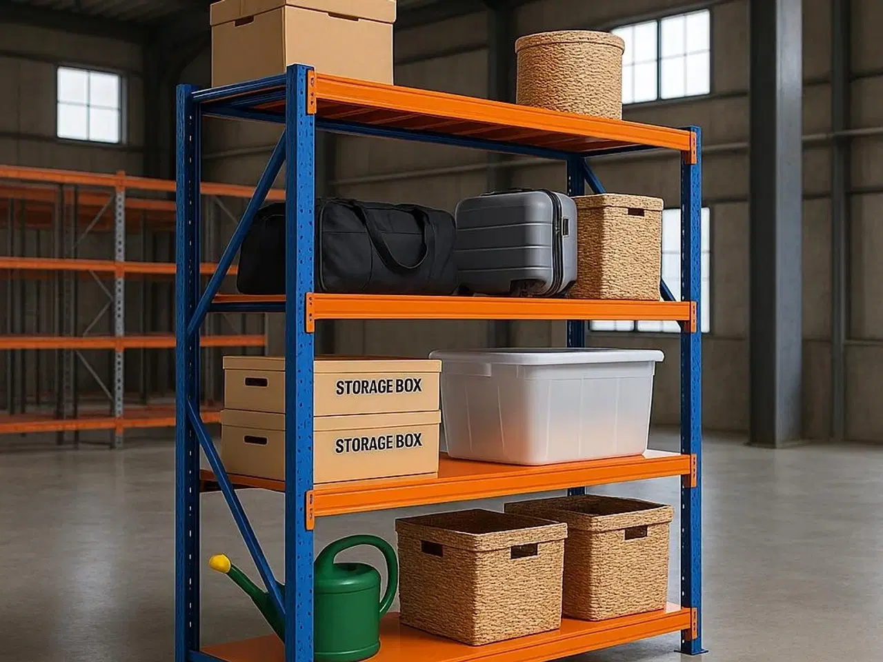 Billede 4 - Lagerreol  i stål – justerbar, 4 hylder, 200 kg pr. lag