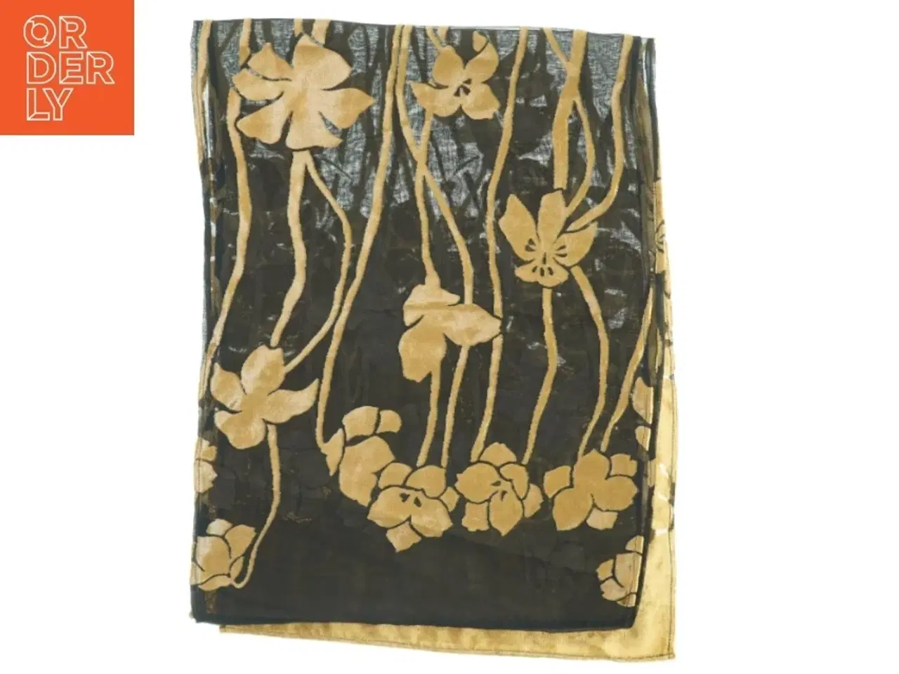 Billede 1 - Tørklæde med blomstermønster fra Vera Mont (str. 200 x. 36 cm)