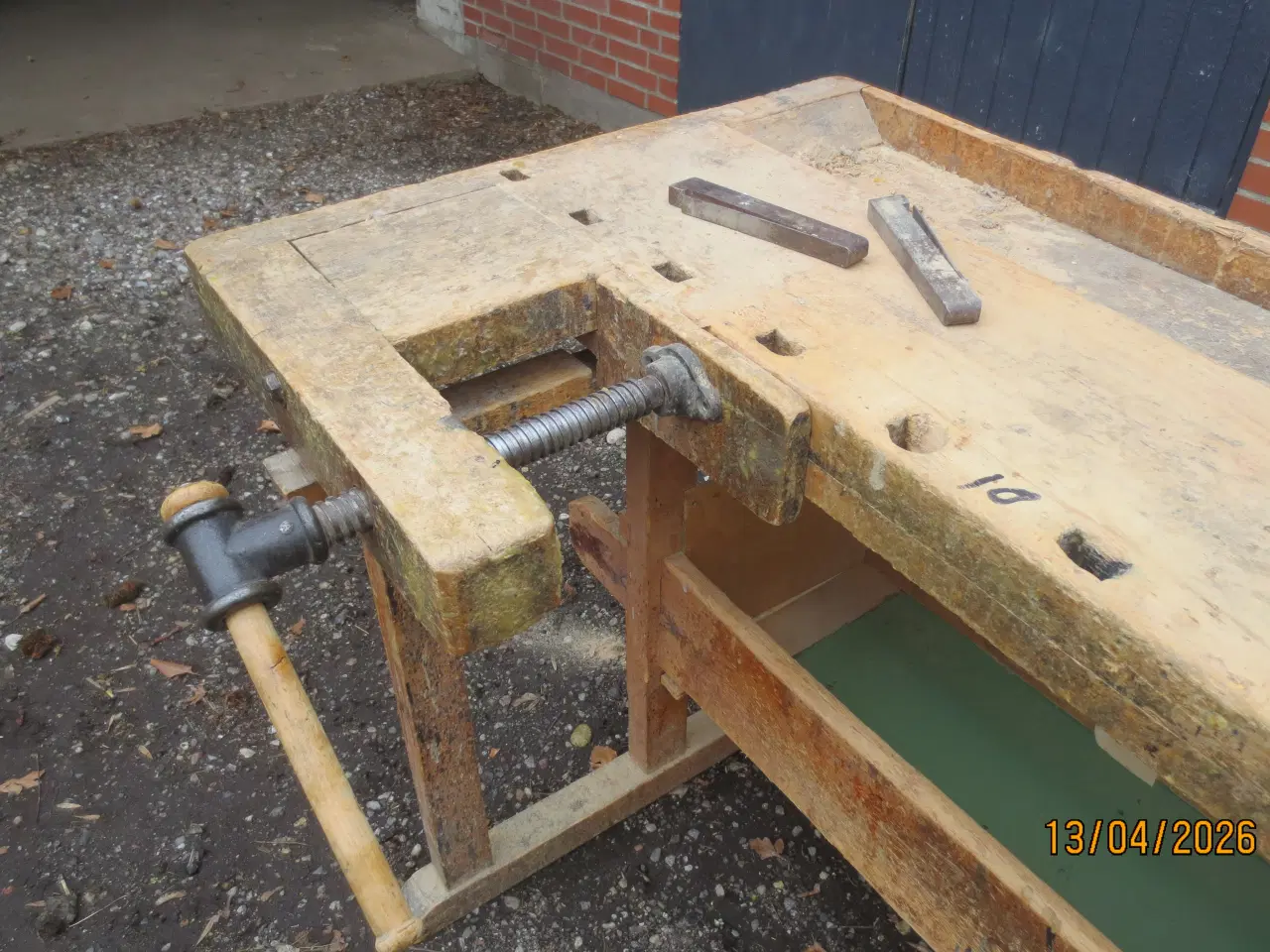 Billede 3 - 1 stk Rigtig Snedker Høvlebænk med Jernspindler 