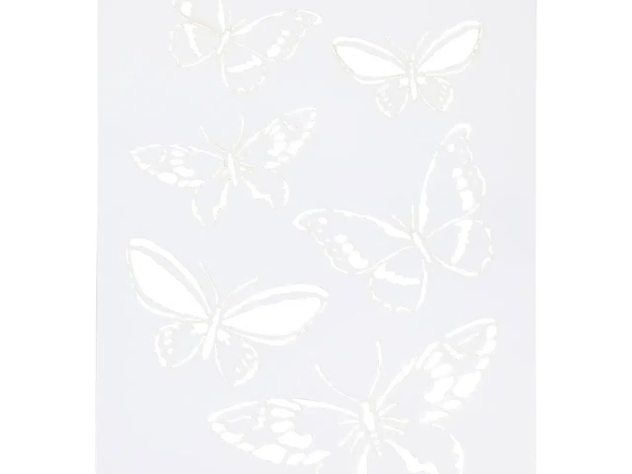 Billede 1 - Stencil, sommerfugle, A4, ark 210x297 mm, 1 stk.