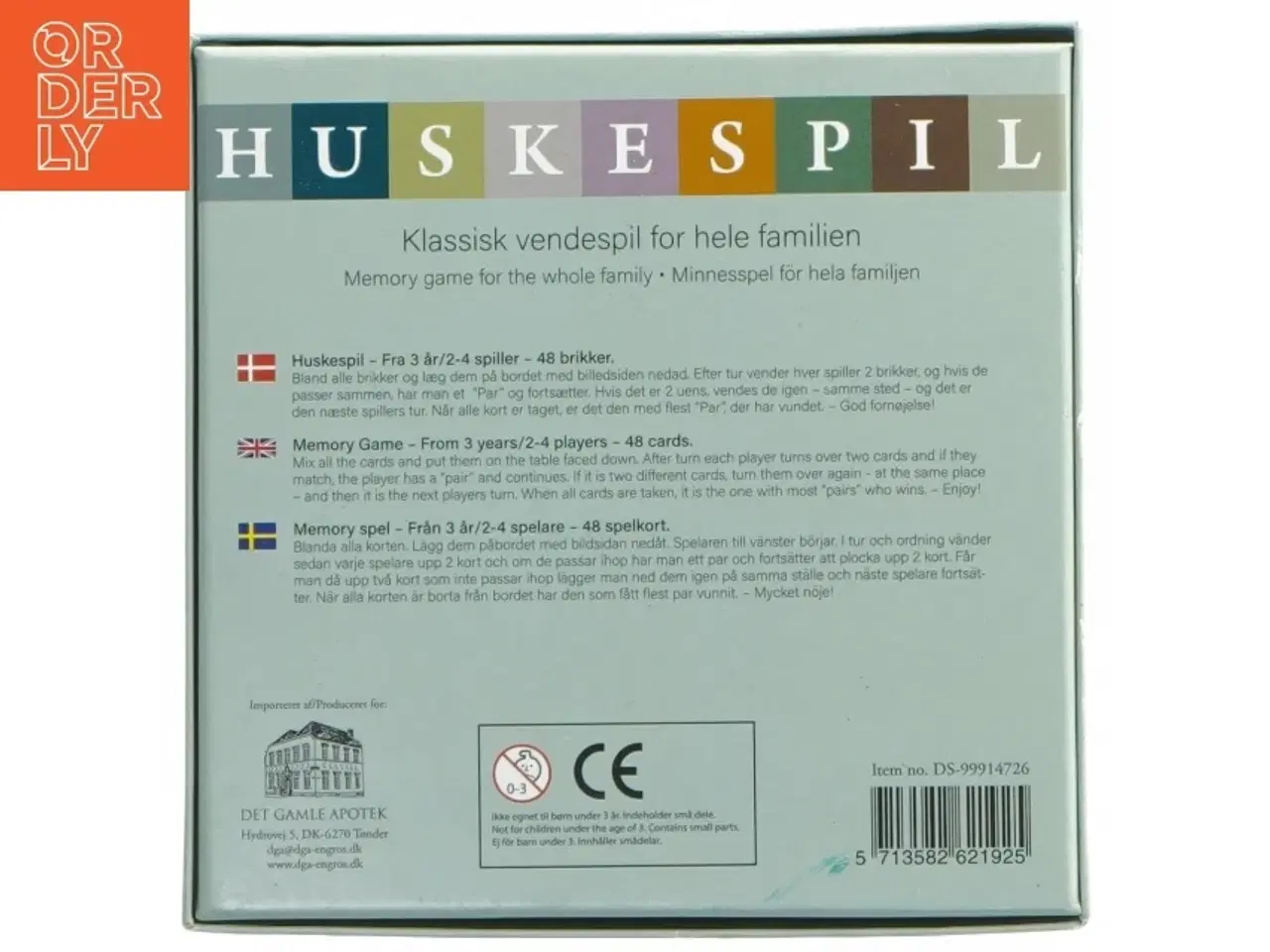 Billede 2 - Huskespil fra Det Gamle Apotek (str. 14,5x14,5 cm)
