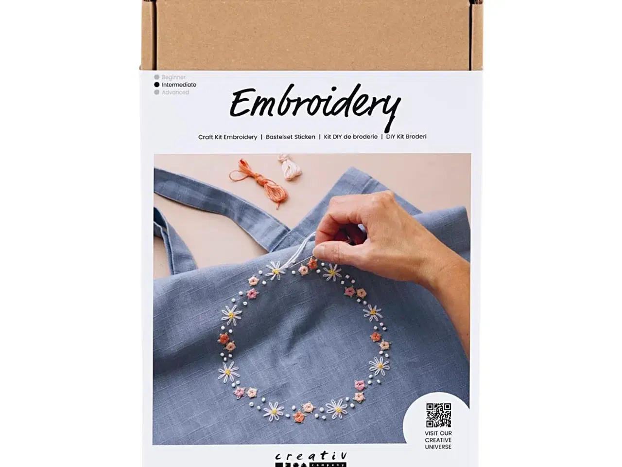 Billede 1 - DIY Broderi Kit: Unik Mulepose i Dueblå