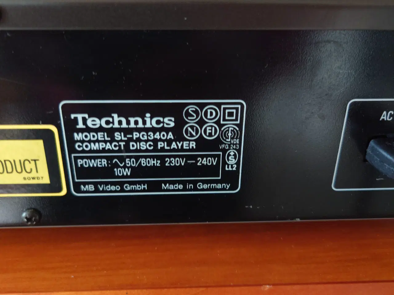 Billede 5 - Technics MASH Compact disc player SL-PG340A