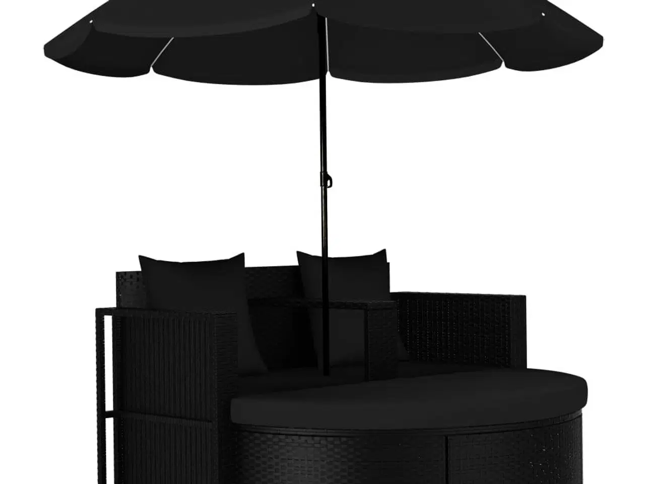 Billede 1 - Liggestol med hynde polyrattan sort
