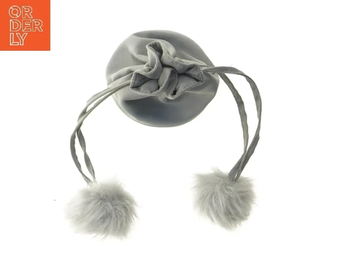 Billede 3 - Grå pose med pom-poms (str. Ø 10 cm)