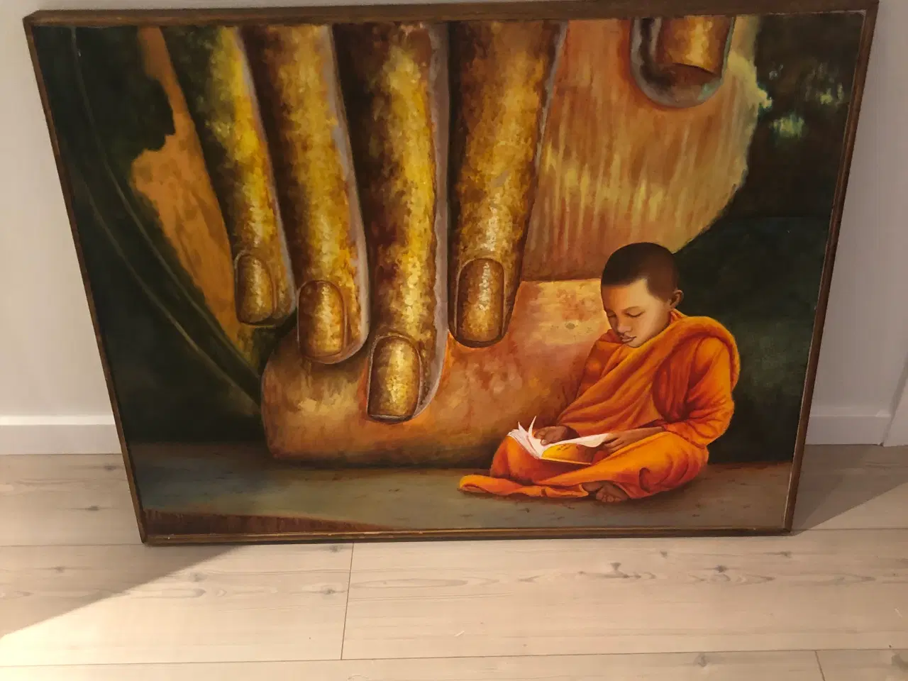 Billede 2 - Buddha maleri akryl på lærred med ramme 