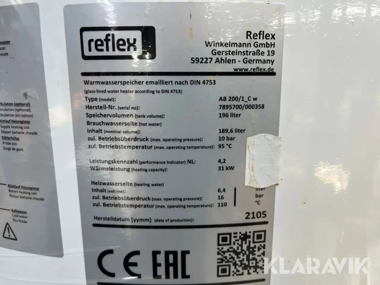 Billede 5 - Varmtvandsbeholder Reflex AB 200/1_C w