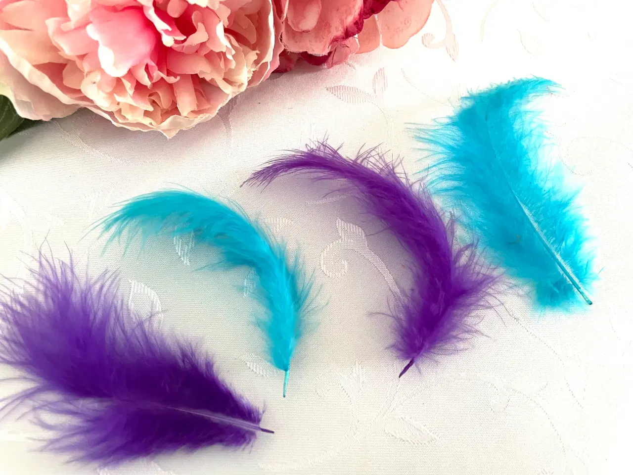 Billede 2 - Turkis og lilla fjer 