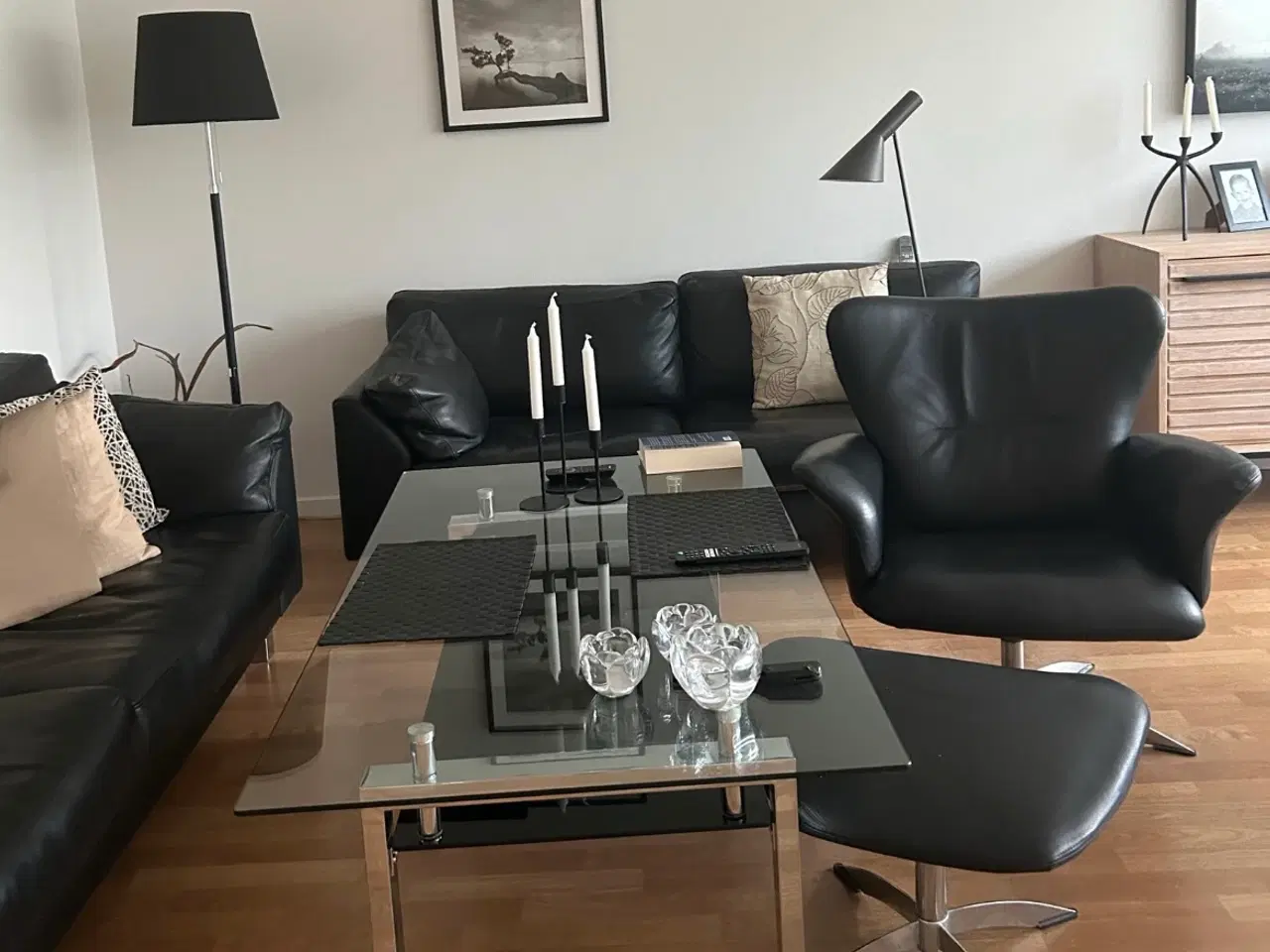 Billede 2 - Sofabord i glas med krom ben
