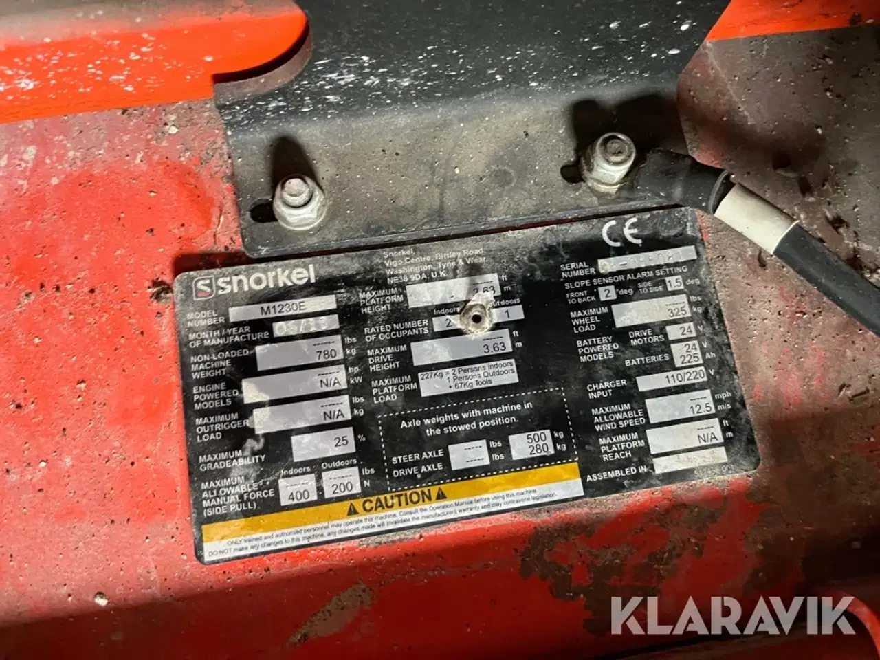 Billede 5 - Søjlelift Snorkel M1230E