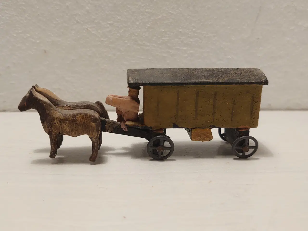 Billede 2 - Erzgebirge: Vogn med brune heste og kusk.Ca 1920