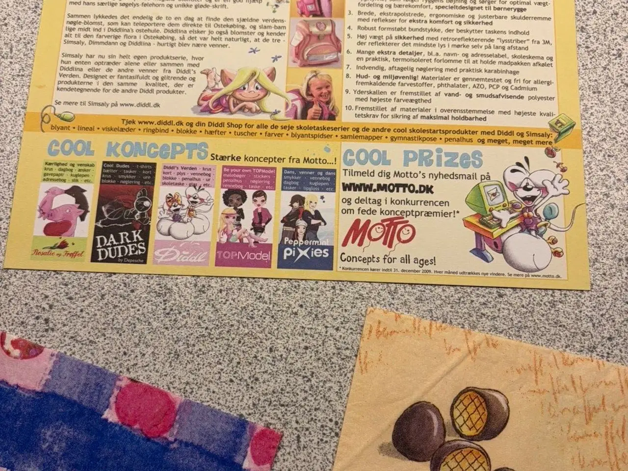 Billede 2 - Diddl serviet og skoleskema 