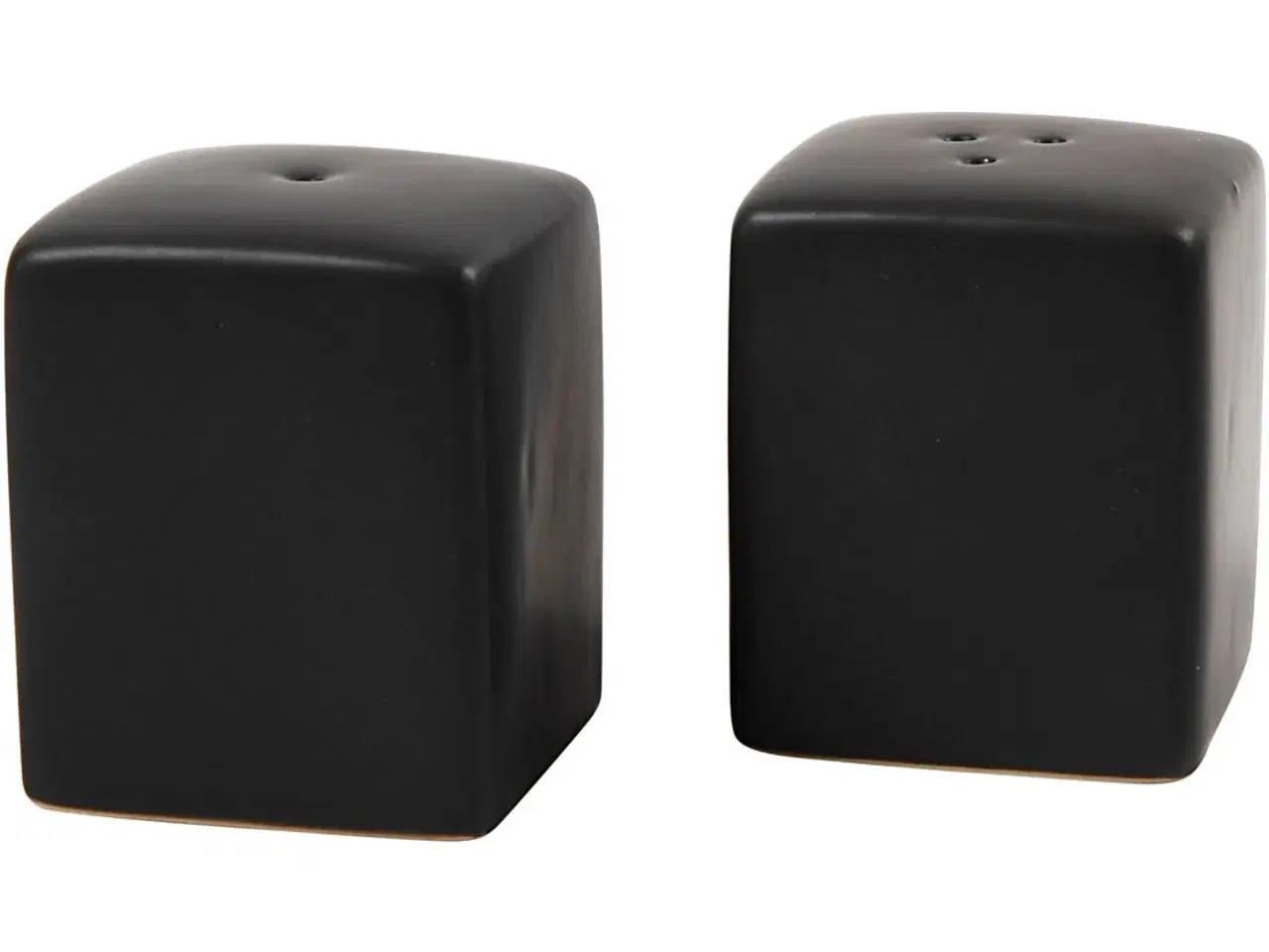 Billede 1 - Salt- og pebersæt, H: 6 cm, str. 5x5 cm, mat, sort, 6sæt/ 1 pk.