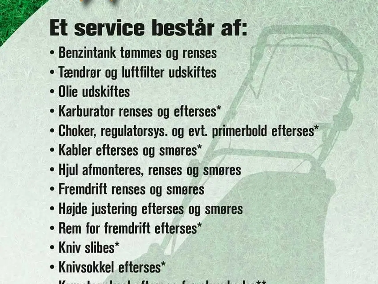Billede 1 - VinterService til din plæneklipper