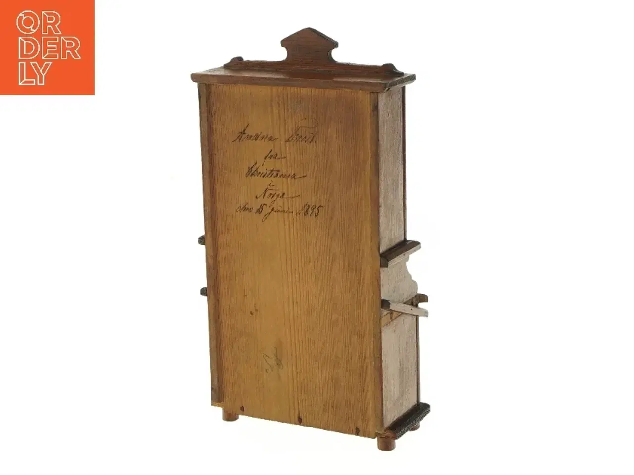 Billede 5 - Miniature træskab med glaslåger (str. 25x6x15 cm)