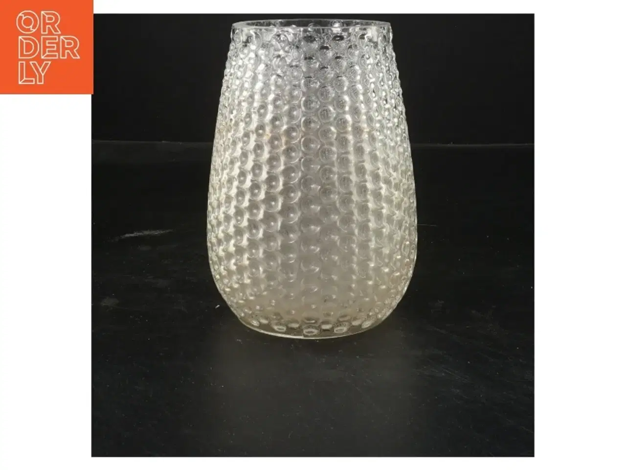 Billede 1 - Glasvase med prikket design (str. Ø 8x15 cm)