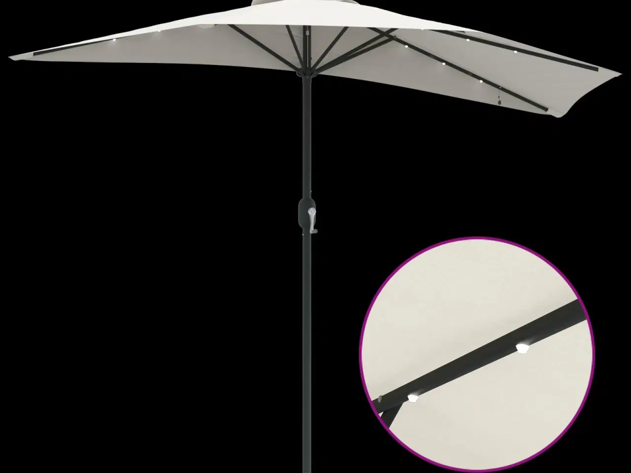 Billede 10 - Halv haveparasol Sandfarvet 294 x 150 x 224 cm Stof