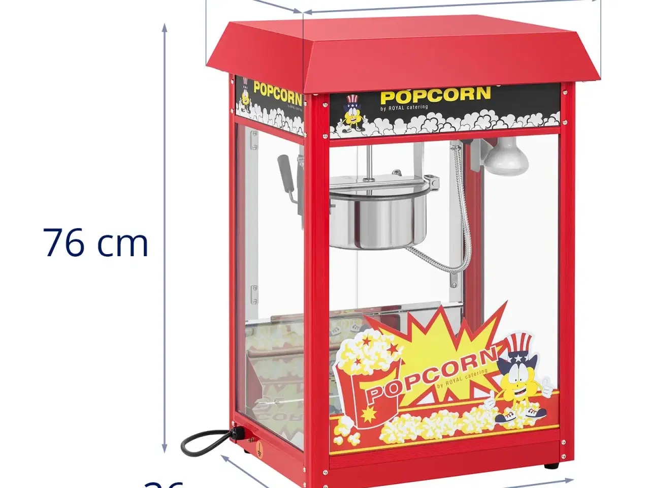 Billede 7 - Popcornmaskine 88 L – 1600 W – retrodesign – rød
