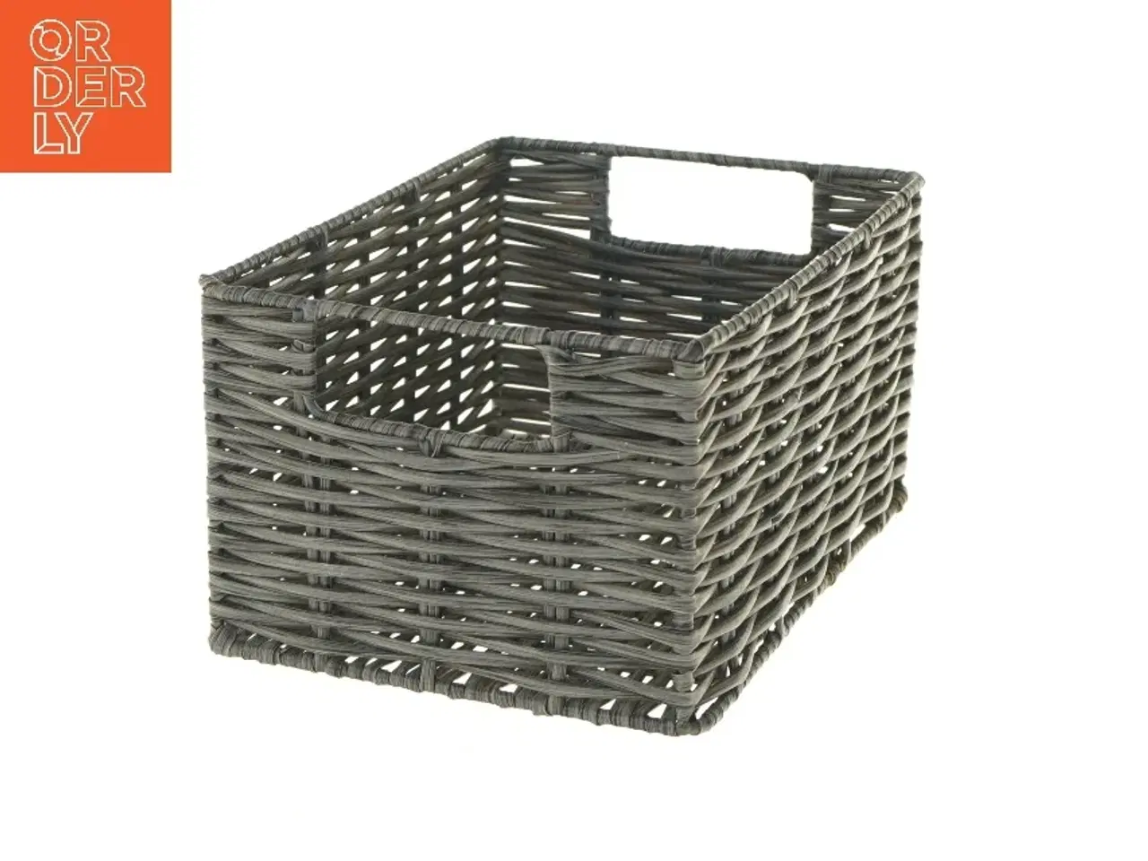 Billede 1 - Kurv i flettet materiale (str. 12x6x23 cm)