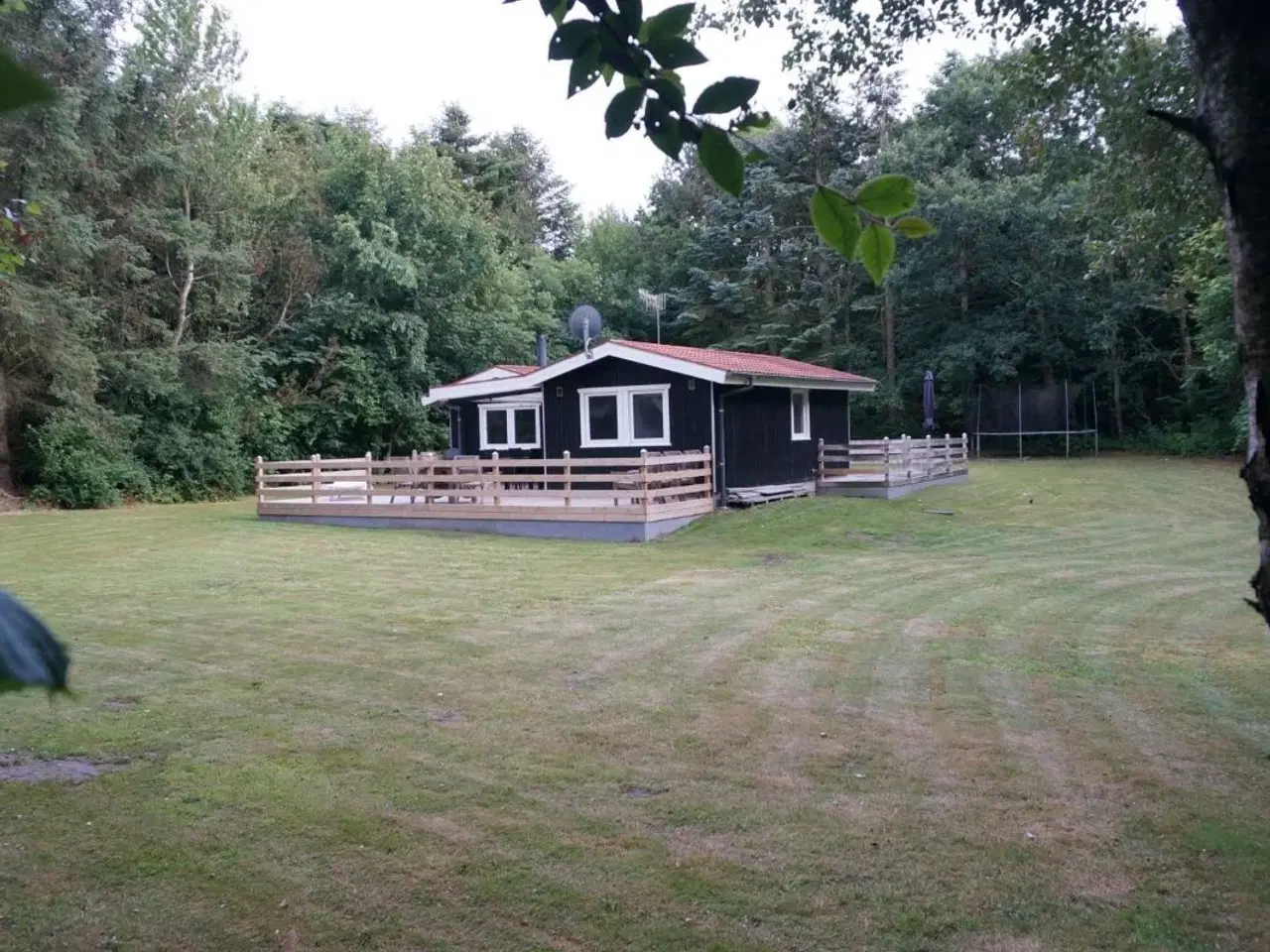 Billede 1 - Limfjorden ved Sp�ttrup, 6 sovepladser, 600m til badestrand, stor ugenert grund med gr�spl�ne, br�ndeovn, radio, tv med parabol, 2 overd�kkede terrasser.