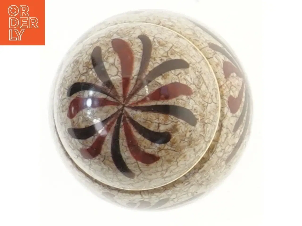 Billede 2 - Dekorativ porcelæn ingefærkrukke med låg (str. Ø 8,5x9,5 cm)