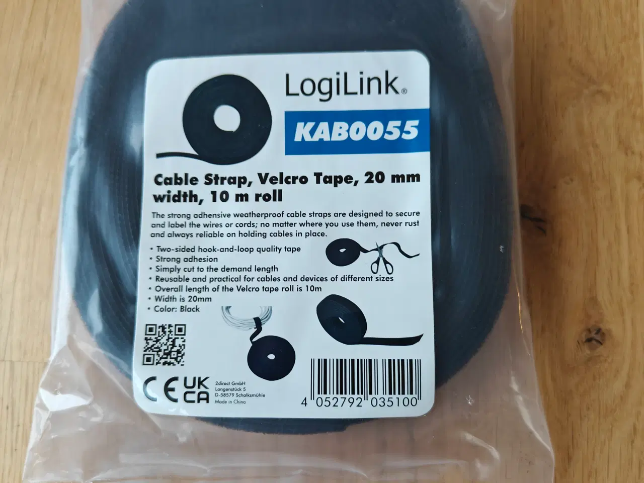 Billede 1 - LogiLink - Cable Strap Velcro Tape 10m Black